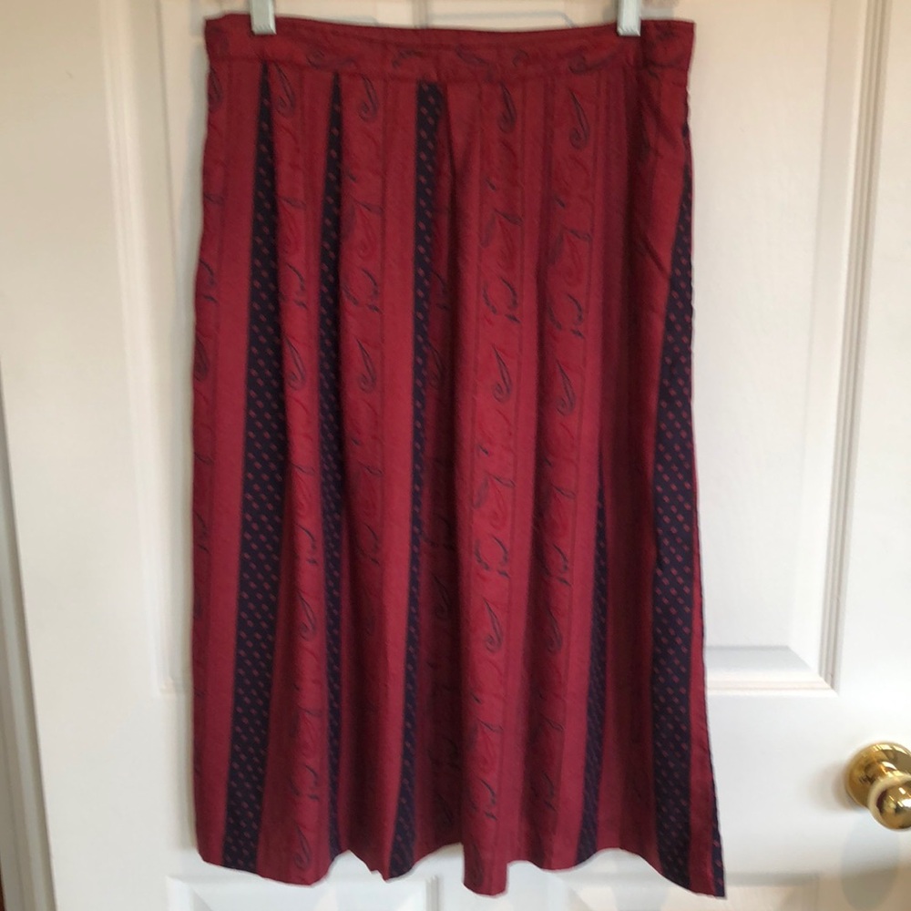 Vintage Paisley Red and Blue Skirt